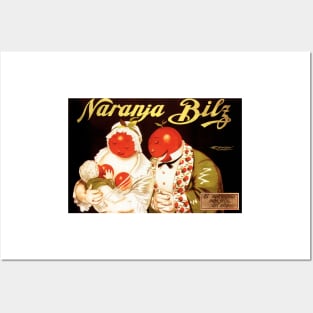 NARANJA BILZ Orange Juice Family Vintage Fruit Advertisement by Achille Mauzan Posters and Art